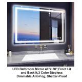 40x30 LED Mirror w/3D Front & Backlit