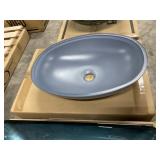 19' x 14' Blue Oval Decorative Undermount Sink