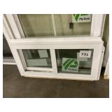 3' x 1' 6' White Vinyl Gliding WIndow