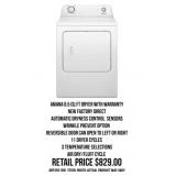 Amana 6.5 Cu.Ft. Dryer With Warranty