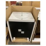 24' Black Vanity w/ Sink Top
