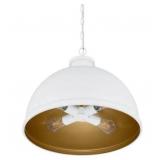 Hampton Bay 4-Bulb Pendant in White/Gold