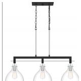 Quoizelï¿½ 3-Bulb Linear Chandelier in Nickel