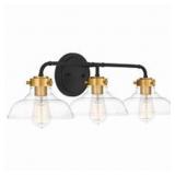 Ashley 3-Bulb Vanity Light in Black x 3