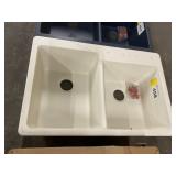 33' x 22' Composite Offset Double Bowl Sink