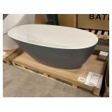 66' Aquabella Gray/White Freestanding Bathtub