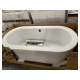 66' x 32' White Freestanding Soaking Tub