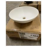 16' White Round Vessel Sink