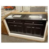 62' Dark Brown Double Bowl Vanity