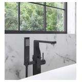 DXV Matte Black Floor Mount Tub Filler