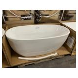 59' White Acrylic Freestanding Soaking Bathtub