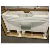 61' White Single Bowl Vanity Base