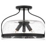 Ashley 3-Bulb Semi-Flush Mount in Black