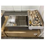 36' All-in-One Single Bowl SS Sink w/ Faucet