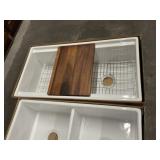 36' White Single Bowl Fireclay Sink