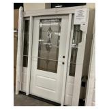 Primed Fiberglass LH Black Leaded Entry Door