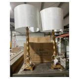 26'H Table Lamo in Gold with White Shade x 2