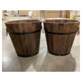 12' Dark Flame Wooden Bucket x 2