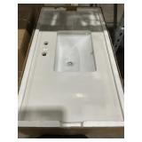 36' x 19' Single Sink Vanity Top in White
