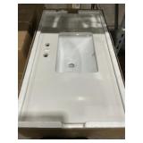 36' x 19' Single Sink Vanity Top in White
