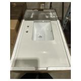 36' x 19' Single Sink Vanity Top in White
