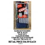 Hanes Boys Boxers x5