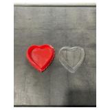 Case of (48) 4oz Red Plastic Heart Boxes with Lids