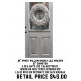 21' White Willow Branch LED Wreath