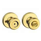 Kwikset Polished Brass Privacy Doorknobs x 4
