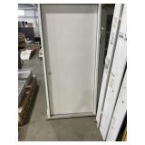 36' x 80' RH Fiberglass Solid White Exterior Door