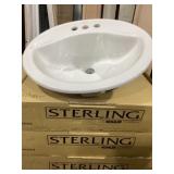 21' x 18' Drop-In Ceramic Oval Sink in White x 2