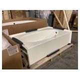 60in x 36in Bone RH Skirted Tub