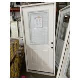 36' x 80'LH Fiberglass 1/2View Ext. Door w/ Blinds