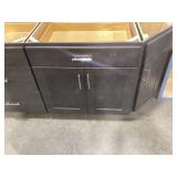 3 Piece Cabinet Set Dark Gray Finish