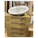 21' x 18' Drop-In Ceramic Oval Sink in White x 2