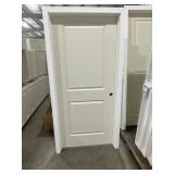 36' x 80' LH 2-Panel FG Exterior Door in Ivory