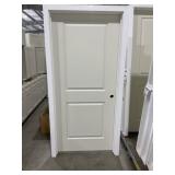 36' x 80' LH 2-Panel FG Exterior Door in Ivory