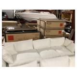 2Pc Fluffy Cushion Couch in Linen