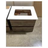 24' x 22' Wall Hanging Vanity with White Top