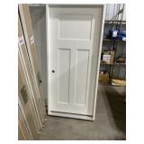 36' x 80' RH 3-Panel FG Exterior Door in White