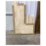 Mixed Length Hevea Butcher Block Slabs x 3Pcs