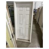 32' x 80' LH 6-Panel FG Exterior Door in White