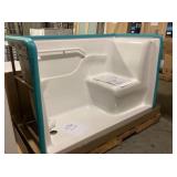 30' x 60' White Acrylic Walk in Shower - LH