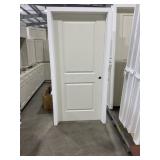 36' x 80' LH 2-Panel FG Exterior Door in Ivory