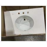 34' x 22' Composite Double Bowl Sink in White