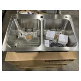 33' Glacier Bay Double Bowl SInk