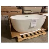 59' White Acrylic Free Standing Soaking Tub
