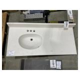 42' x 19' Single Bowl Vanity Top in White