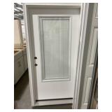36' x 74' RH 3/4 View FG Exterior Door in White
