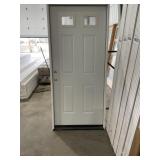 36' x 80' RH 4-Panel Steel Exterior Door in White